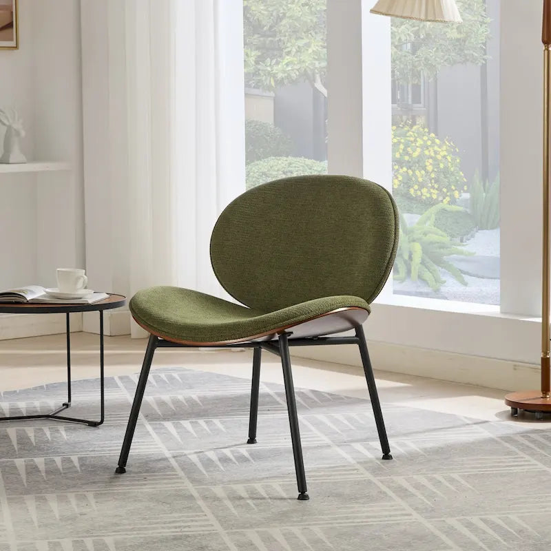 Fauteuil d'appoint en cuir PU vert / orange / noir / rouge haricot, siège unique