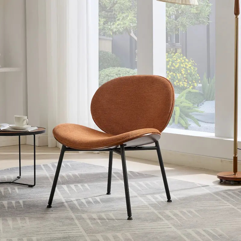 Fauteuil d'appoint en cuir PU vert / orange / noir / rouge haricot, siège unique