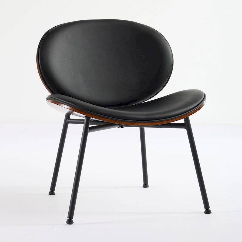 Fauteuil d'appoint en cuir PU vert / orange / noir / rouge haricot, siège unique