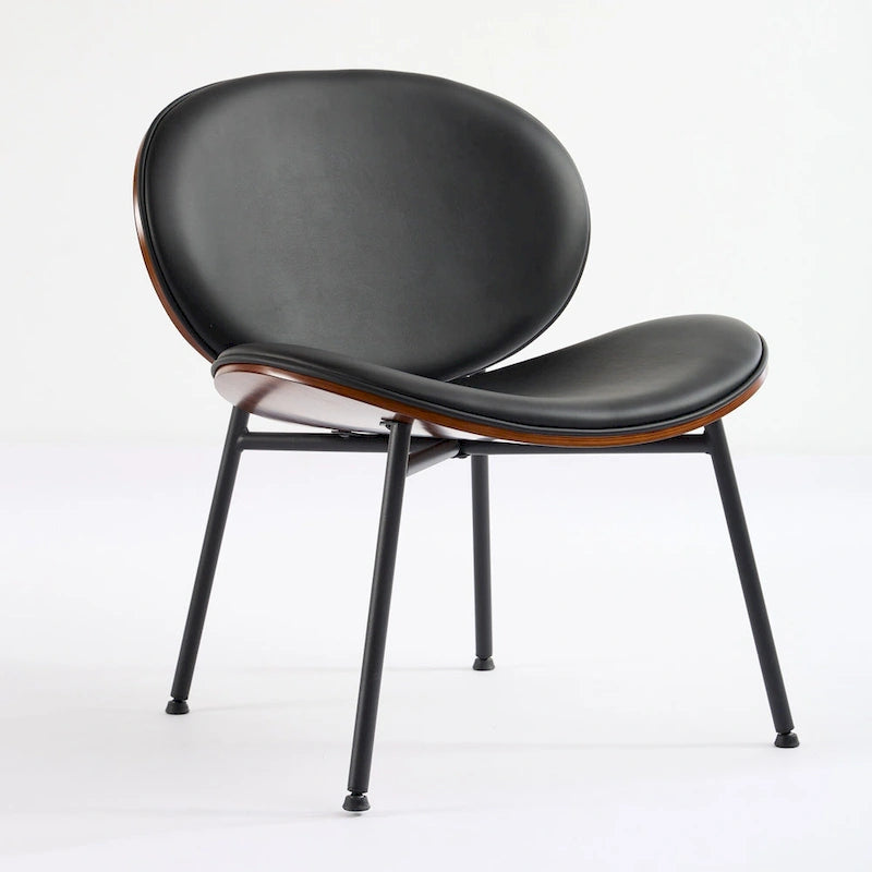 Fauteuil d'appoint en cuir PU vert / orange / noir / rouge haricot, siège unique