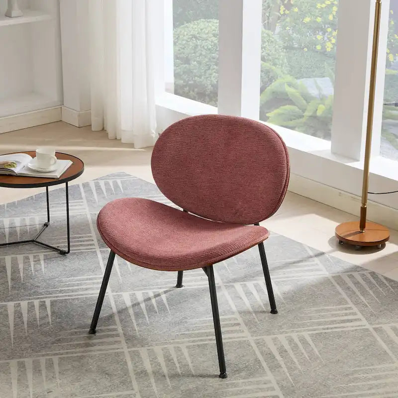 Fauteuil d'appoint en cuir PU vert / orange / noir / rouge haricot, siège unique