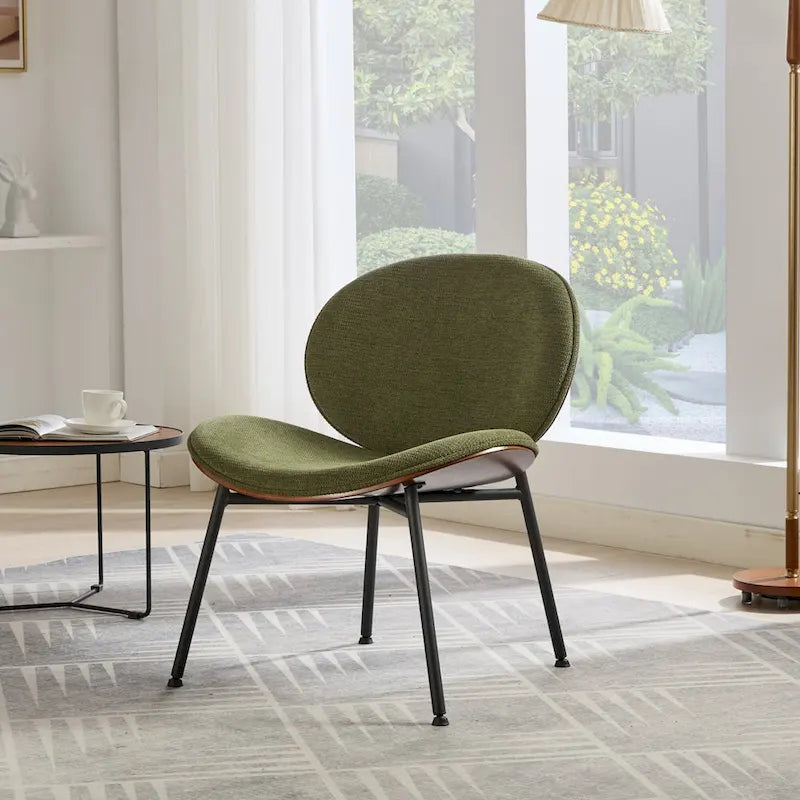 Fauteuil d'appoint en cuir PU vert / orange / noir / rouge haricot, siège unique