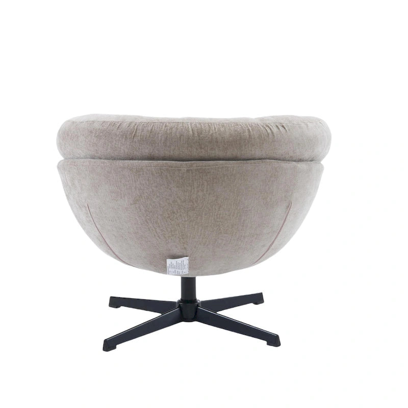 Fauteuil pivotant pour 1 personne, en tissu chenille – Beige / Bleu marine / Marron / Gris / Vert