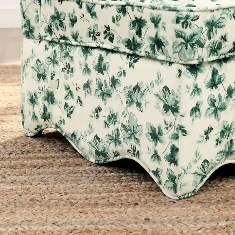 Chaise de salle à manger sans accoudoirs en velours à motif floral — Marron / Rouge / Rose / Vert / Bleu — 1 place