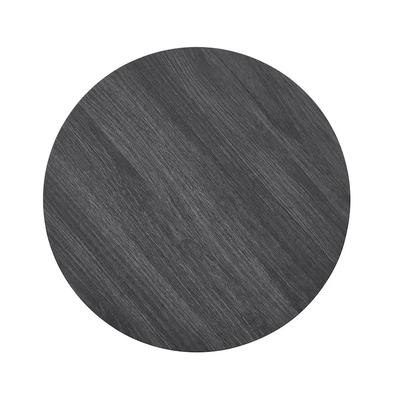 Table d'appoint ronde blanche/anthracite avec étagère de rangement