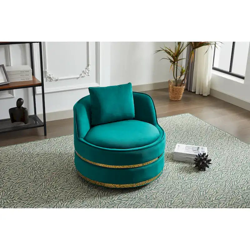 Fauteuil pivotant en velours Taupe / Rose / Bleu / Vert, une place
