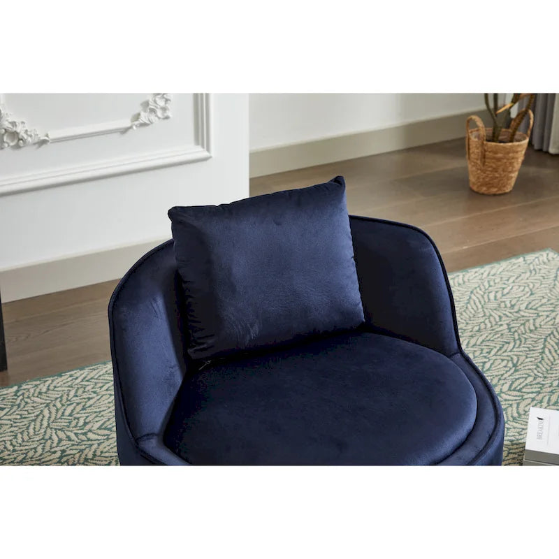 Fauteuil pivotant en velours Taupe / Rose / Bleu / Vert, une place