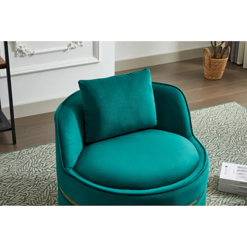 Fauteuil pivotant en velours Taupe / Rose / Bleu / Vert, une place