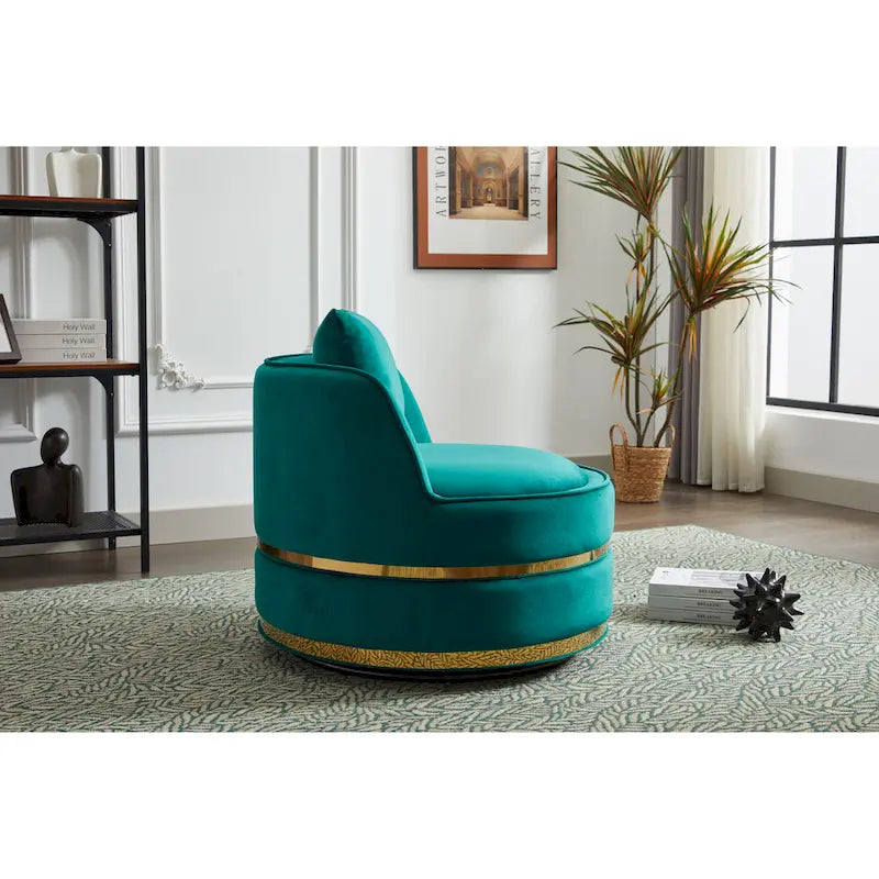 Fauteuil pivotant en velours Taupe / Rose / Bleu / Vert, une place