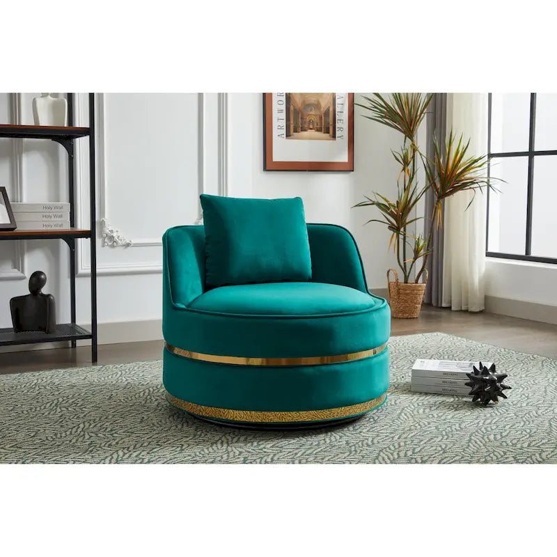 Fauteuil pivotant en velours Taupe / Rose / Bleu / Vert, une place