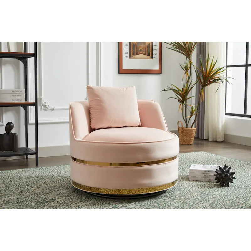 Fauteuil pivotant en velours Taupe / Rose / Bleu / Vert, une place