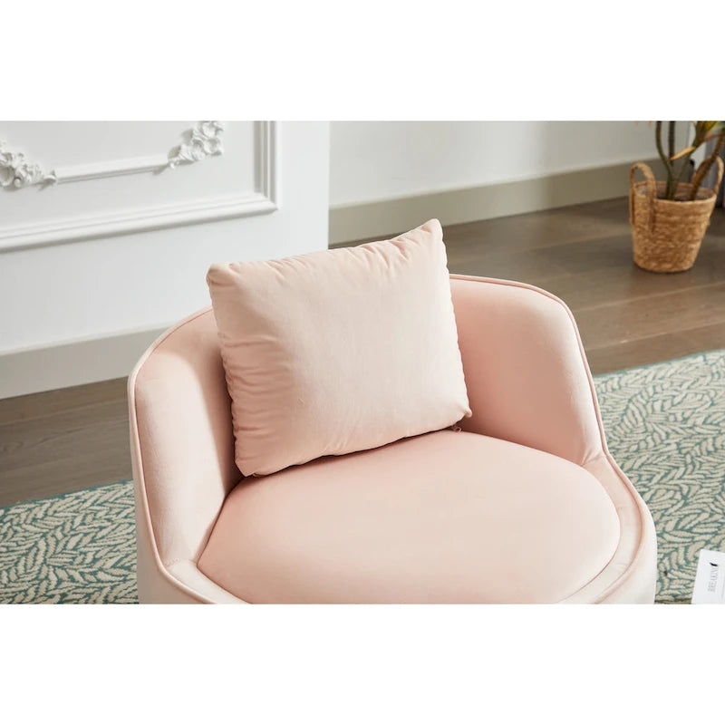 Fauteuil pivotant en velours Taupe / Rose / Bleu / Vert, une place