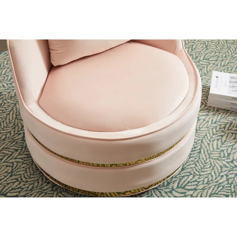 Fauteuil pivotant en velours Taupe / Rose / Bleu / Vert, une place