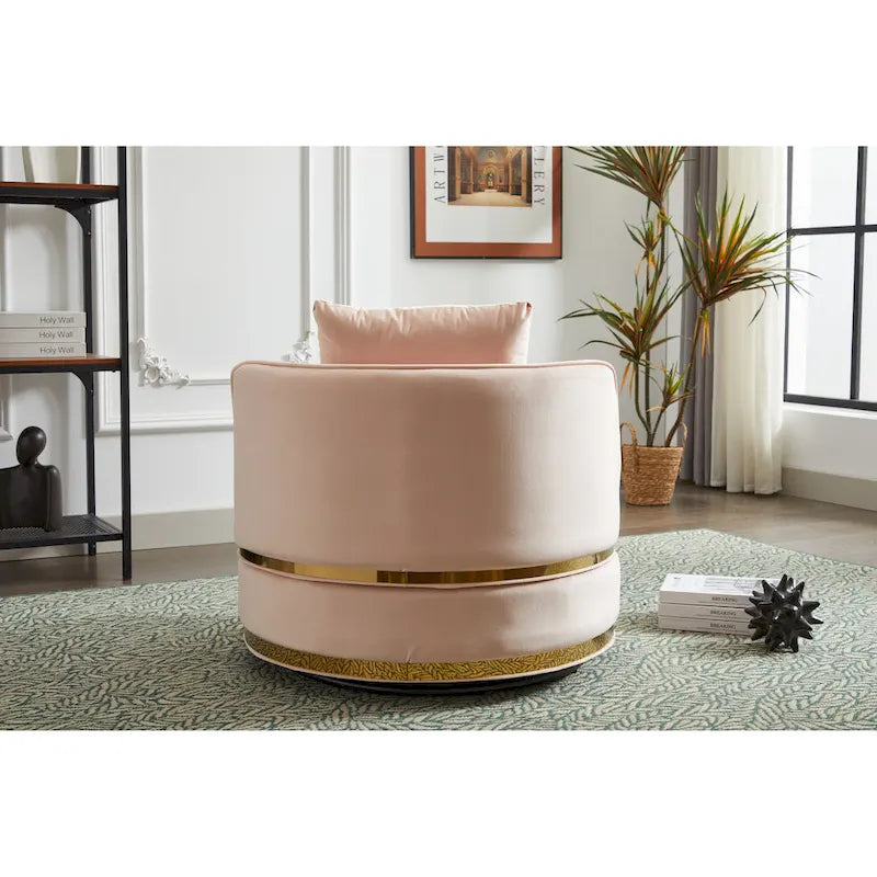 Fauteuil pivotant en velours Taupe / Rose / Bleu / Vert, une place