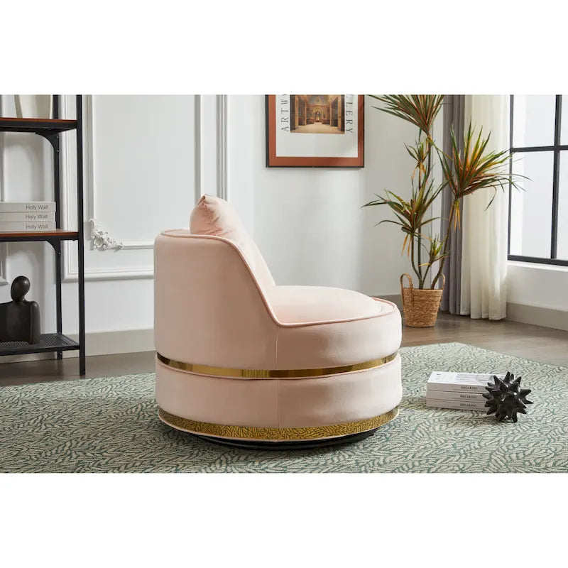 Fauteuil pivotant en velours Taupe / Rose / Bleu / Vert, une place