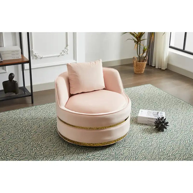 Fauteuil pivotant en velours Taupe / Rose / Bleu / Vert, une place