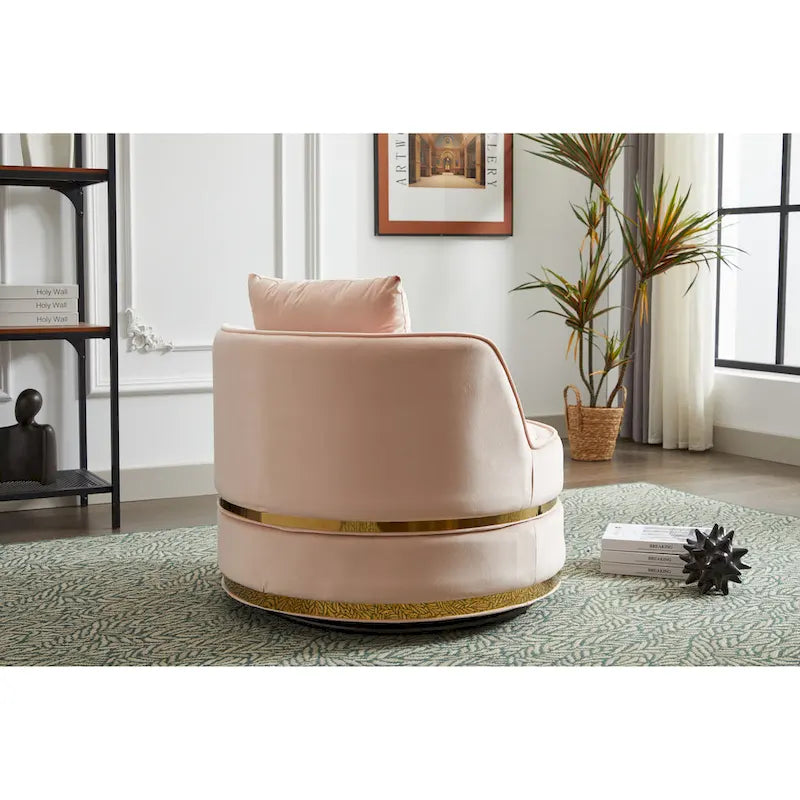 Fauteuil pivotant en velours Taupe / Rose / Bleu / Vert, une place