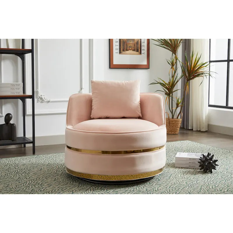 Fauteuil pivotant en velours Taupe / Rose / Bleu / Vert, une place