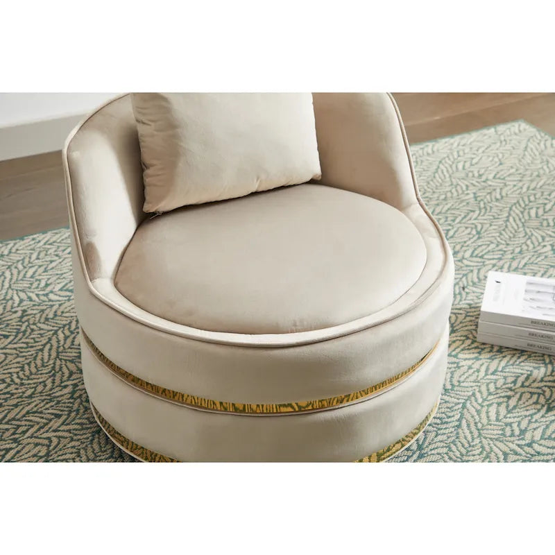 Fauteuil pivotant en velours Taupe / Rose / Bleu / Vert, une place