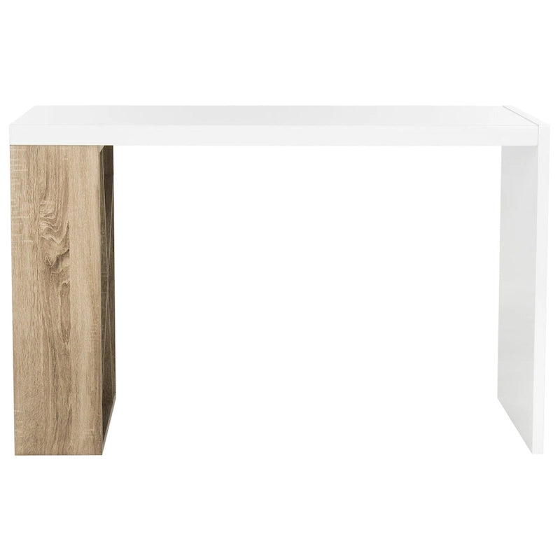 Bureau scandinave moderne 1 personne avec rangement Blanc/Chêne
