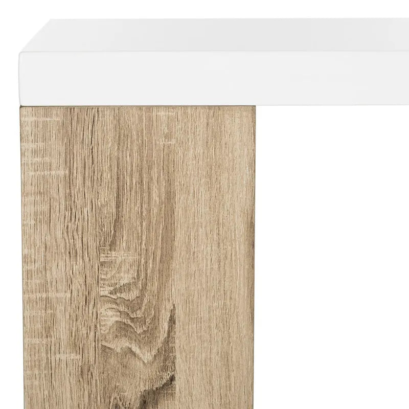 Bureau scandinave moderne 1 personne avec rangement Blanc/Chêne