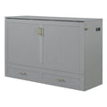 Lit escamotable Queen Gray Queen avec tiroir et ports USB, 1 personne