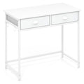 Bureau d'étude compact blanc/marron avec 2 tiroirs pour 1 personne