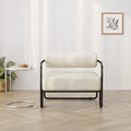 Fauteuil d'appoint en velours côtelé avec cadre en fer – Beige / Marron clair / Gris / Vert foncé