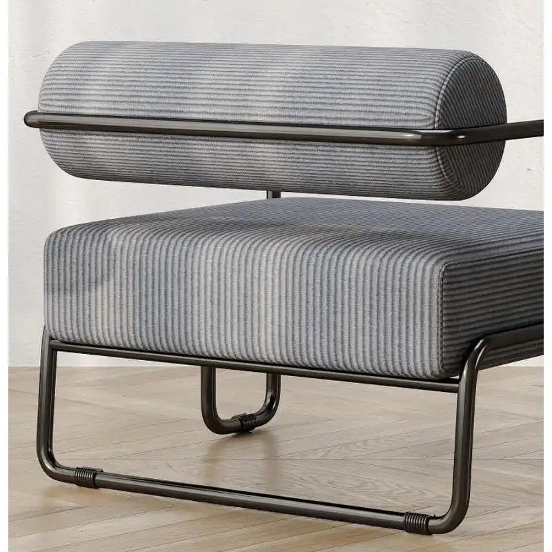 Fauteuil d'appoint en velours côtelé avec cadre en fer – Beige / Marron clair / Gris / Vert foncé