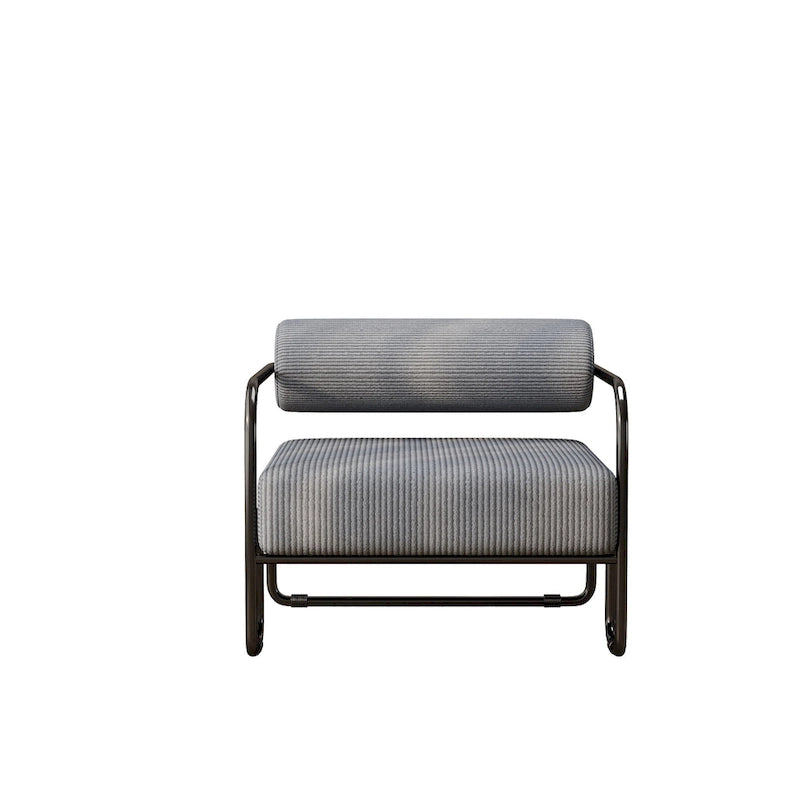 Fauteuil d'appoint en velours côtelé avec cadre en fer – Beige / Marron clair / Gris / Vert foncé