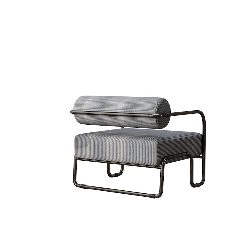 Fauteuil d'appoint en velours côtelé avec cadre en fer – Beige / Marron clair / Gris / Vert foncé