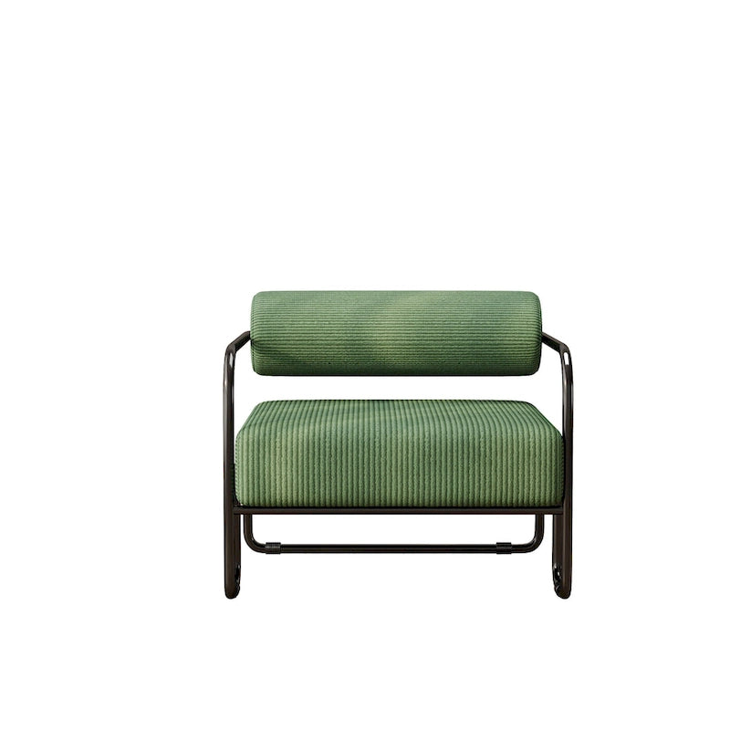 Fauteuil d'appoint en velours côtelé avec cadre en fer – Beige / Marron clair / Gris / Vert foncé