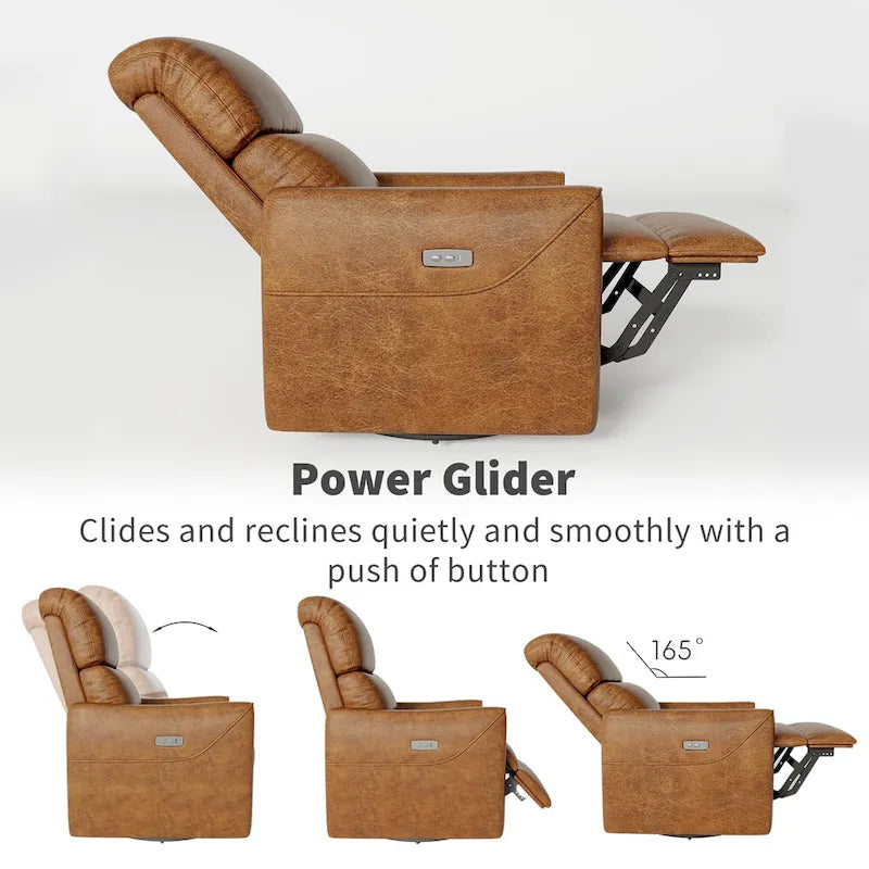 Fauteuil inclinable, pivotant et à bascule électrique marron/beige pour 1 personne