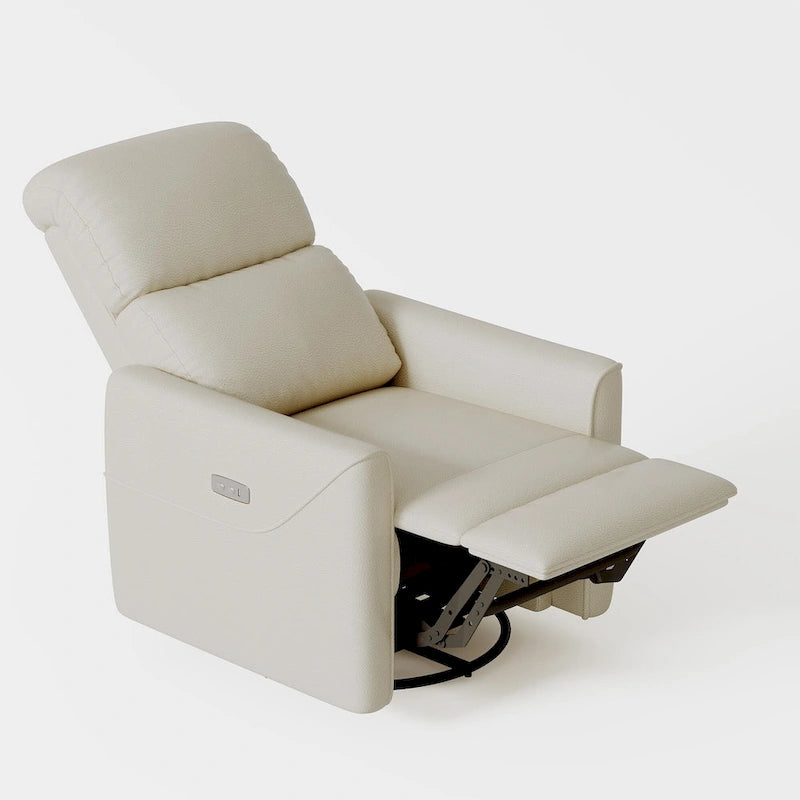 Fauteuil inclinable, pivotant et à bascule électrique marron/beige pour 1 personne
