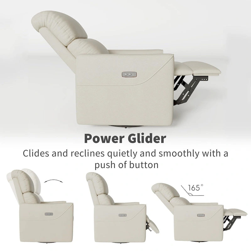 Fauteuil inclinable, pivotant et à bascule électrique marron/beige pour 1 personne