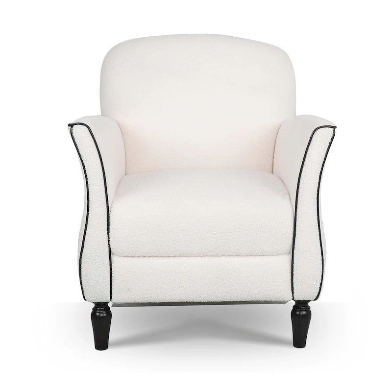 Fauteuil d'appoint rembourré avec pouf, pieds en bouleau – Siège unique, 7 coloris