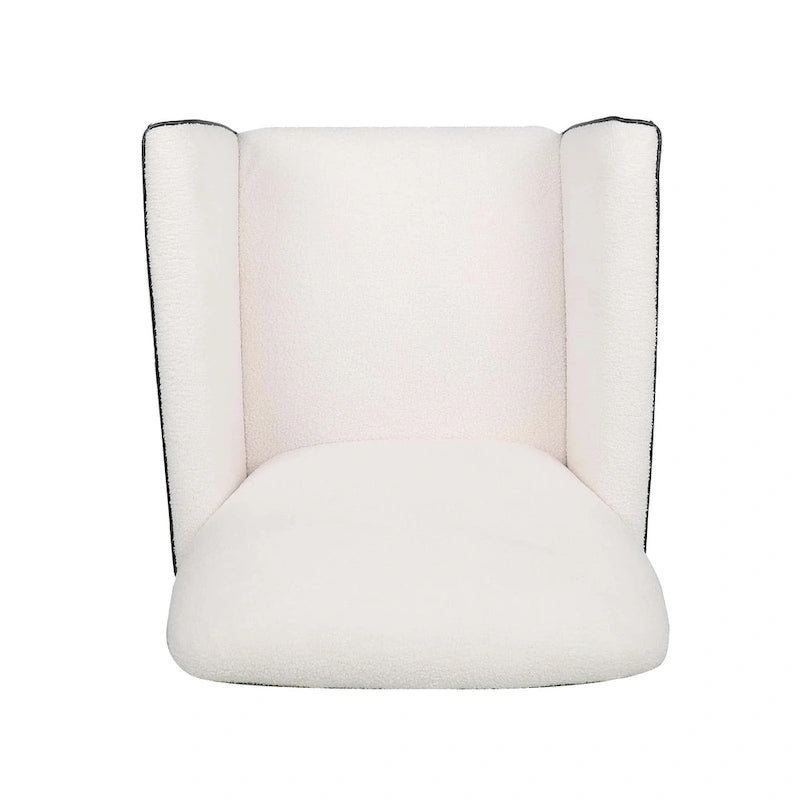 Fauteuil d'appoint rembourré avec pouf, pieds en bouleau – Siège unique, 7 coloris