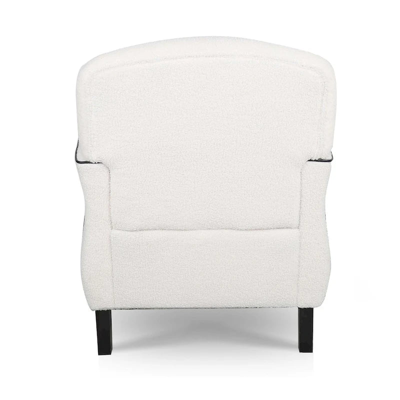 Fauteuil d'appoint rembourré avec pouf, pieds en bouleau – Siège unique, 7 coloris