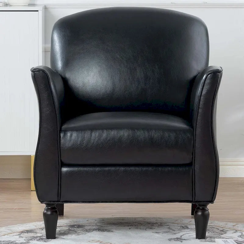 Fauteuil d'appoint rembourré avec pouf, pieds en bouleau – Siège unique, 7 coloris