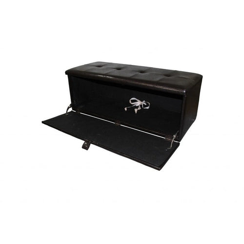 Banc de rangement en similicuir marron, 1-2 places