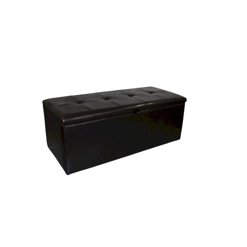 Banc de rangement en similicuir marron, 1-2 places