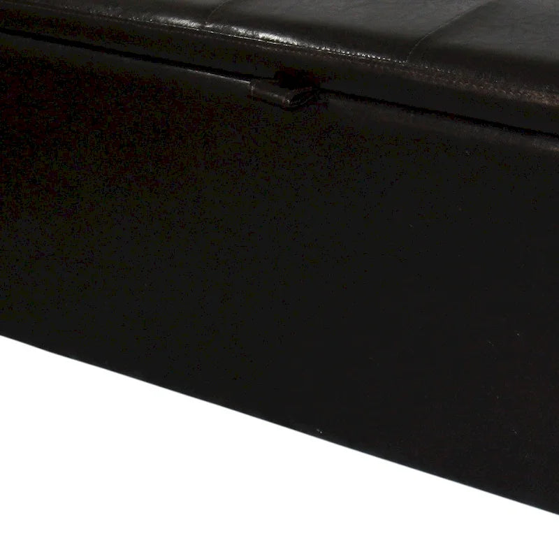 Banc de rangement en similicuir marron, 1-2 places