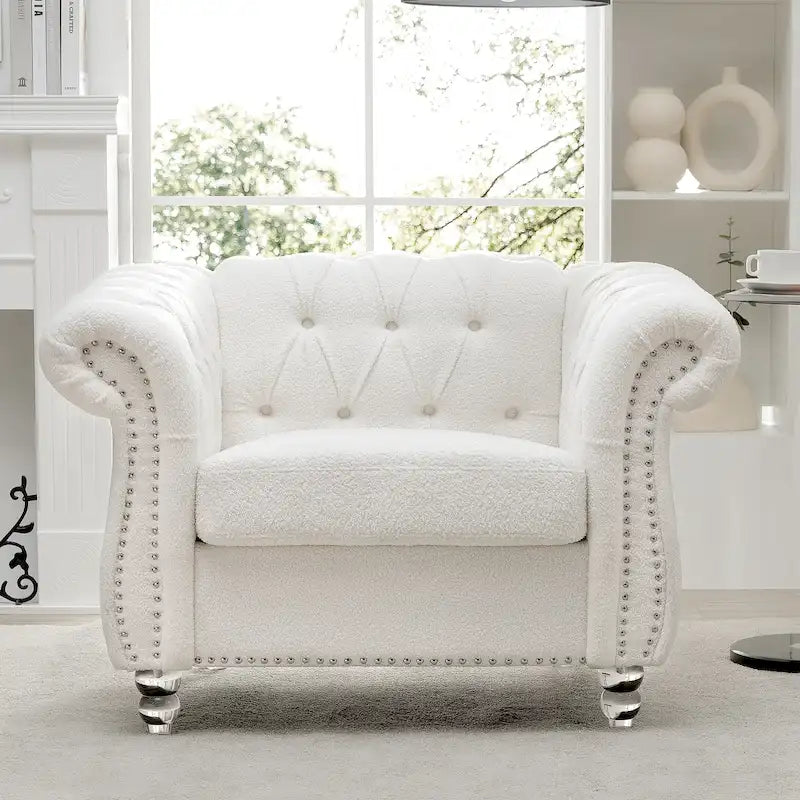 Fauteuil d'appoint individuel à accoudoirs roulés multicolore