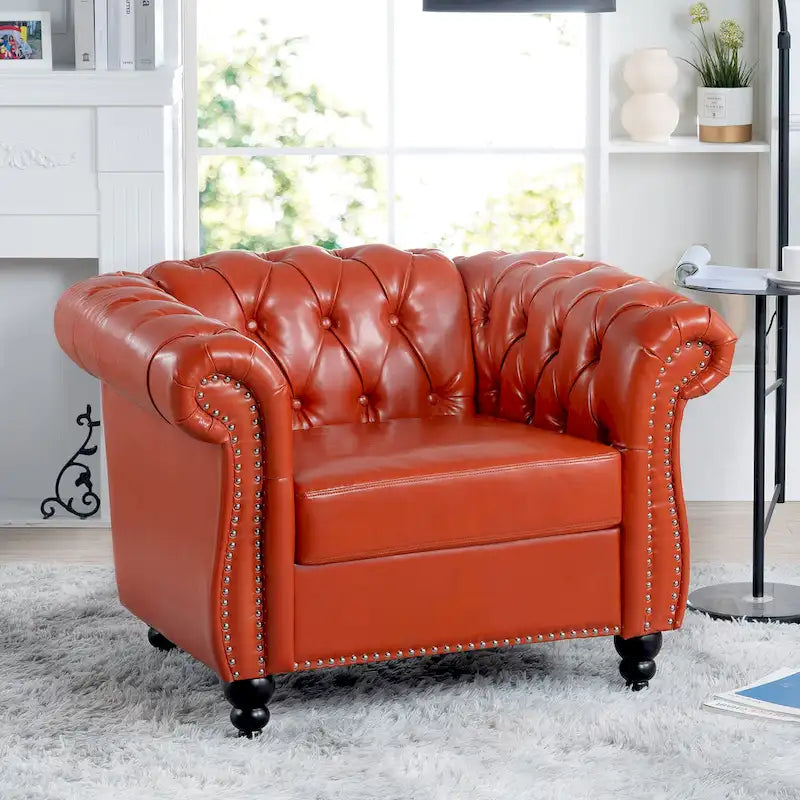 Fauteuil d'appoint individuel à accoudoirs roulés multicolore