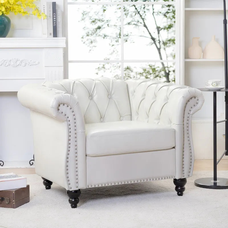 Fauteuil d'appoint individuel à accoudoirs roulés multicolore