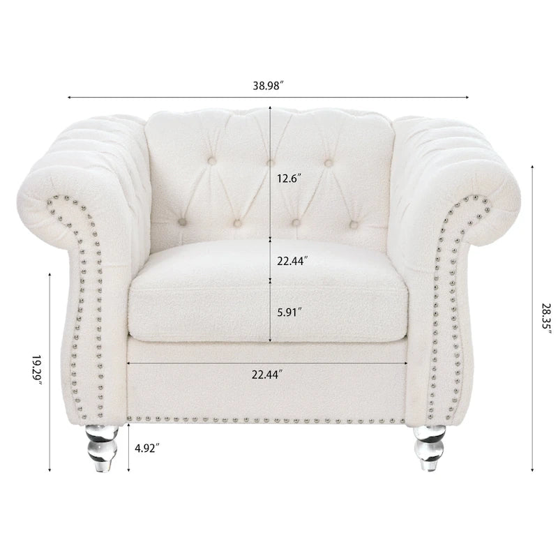 Fauteuil d'appoint individuel à accoudoirs roulés multicolore