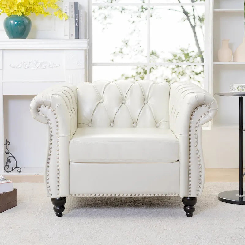 Fauteuil d'appoint individuel à accoudoirs roulés multicolore