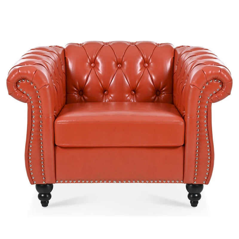 Fauteuil d'appoint individuel à accoudoirs roulés multicolore