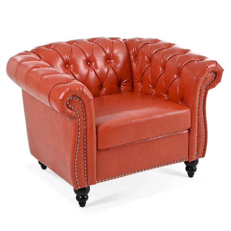 Fauteuil d'appoint individuel à accoudoirs roulés multicolore