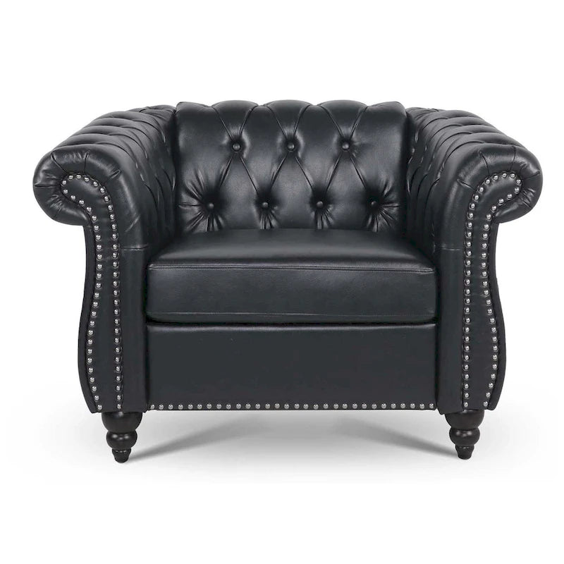 Fauteuil d'appoint individuel à accoudoirs roulés multicolore